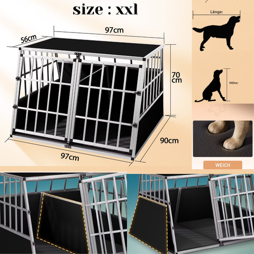 Dog car boot crate aluminium - crate,