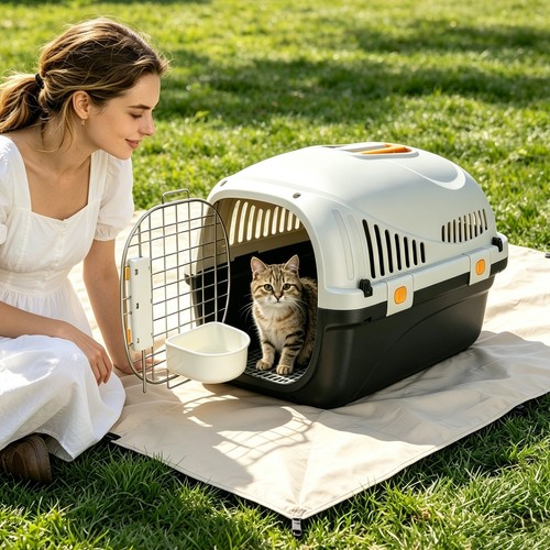 Large cat carrier box puppy - carrier,